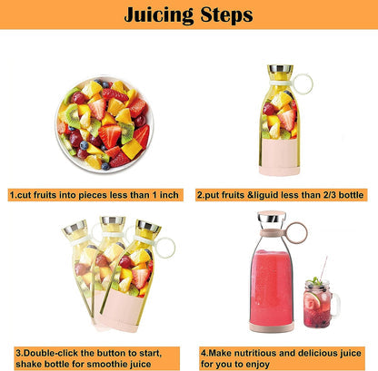 Portable Juicer Bottle – USB Rechargeable Blender for Smoothies & Shakes